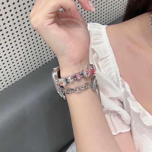 超闪串珠适用苹果s11表带女款