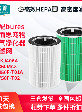 适配bures百而思宠物空气净化器XT-KJA06A滤芯KJ360MAX初效滤网棉