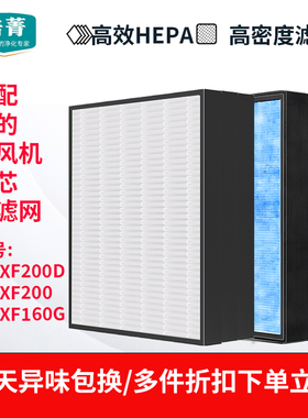 适配美的新风机系统滤芯MDXF200D/200/160G过滤网初效+高效复合型
