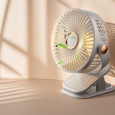 桌面电风扇办公室超静音小型台式大风力迷你家用无声旋转摇头 usb夹子式学生宿舍多功能带灯便携户外2025新款