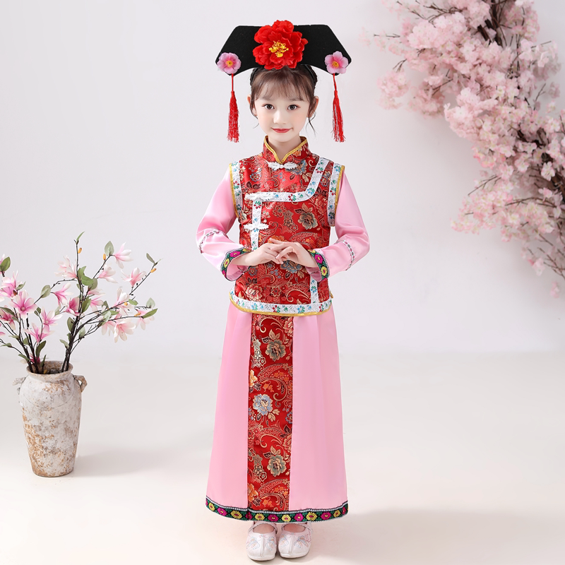 格格服装女儿童清朝贵妃宫廷公主还珠格格满族女童古装摄影演出服