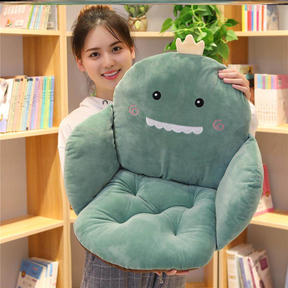 毛绒恐龙连体办公室屁股垫一体椅子儿童草莓动物久坐垫子垫半包围