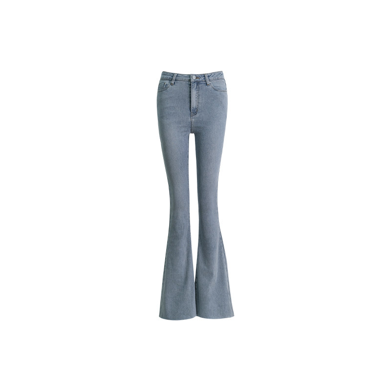 XIAOLI CHOPSTICKS ESSENCE 2.0 PEAR-SHAPED FIGURE LIGHT-COLORED HIGH-WAISTED STRAIGHT-LEG SLIGHTLY FLARE JEANS SPRING AND SUMMER THIN PANTS