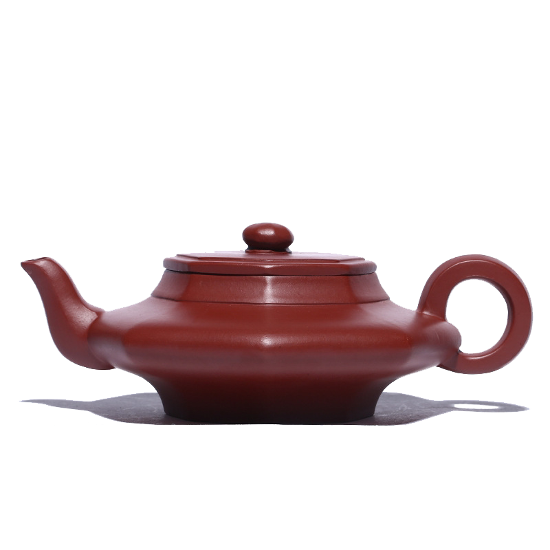 宜兴紫砂壶手工八方虚扁茶壶