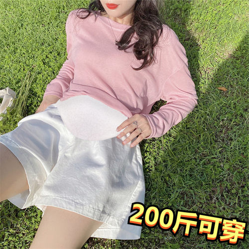 大码孕妇短裤夏季宽松透气棉麻阔腿裤