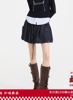 REVAN芮范设计师款少女风质感牛仔蓬蓬裙RL11502140