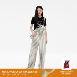 REVAN芮范设计师款 RM11310118 小香风粗花呢背带裤