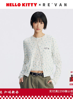 REVAN芮范HelloKitty可爱碎花毛衫两件套RL72801234