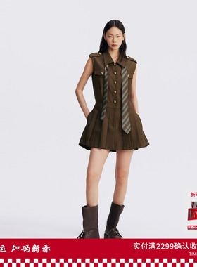 REVAN芮范设计师款经典工装百褶连衣裙RL71101081