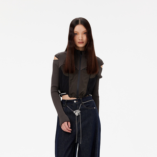 REVAN芮范设计师款 RM10105263 街头感机能风坑条毛衫