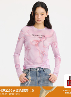 REVAN芮范设计师款幻彩蝴蝶结印花打底衣RL10801089