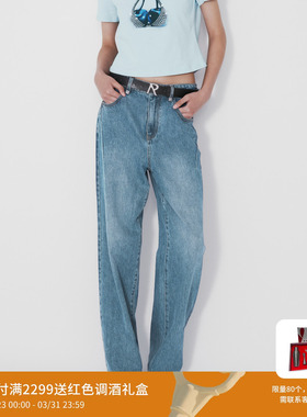 REVAN芮范设计师款高级感百搭牛仔直筒裤RM71302066