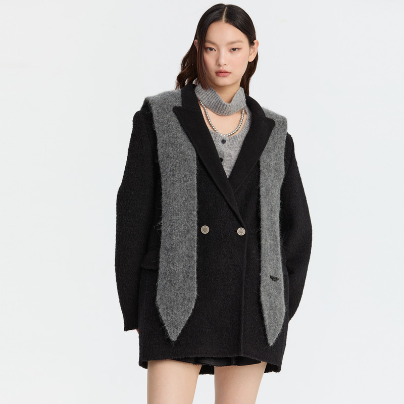 REVAN芮范设计师款质感连帽披肩大衣RM90302037,女装/女士精品,毛呢外套,淘宝优惠券,粉丝福利购,淘宝优惠卷