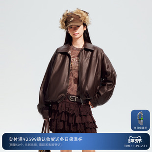 REVAN芮范设计师气球型双面穿PU皮羽绒服RL90501084