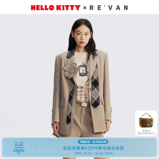 【乔欣同款】REVAN芮范HelloKitty花朵西装RL72601449