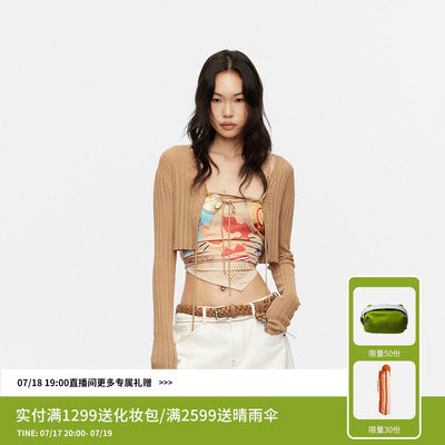 【孙怡同款】REVAN芮范HelloKitty复古挂脖系绳短单衣RK30801097
