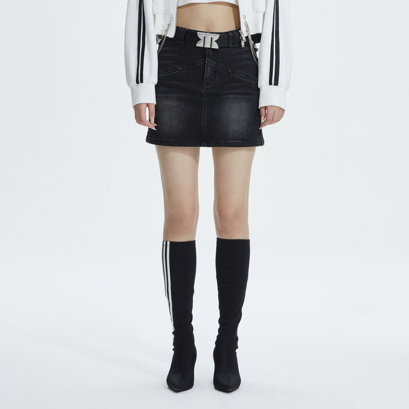 春季设计师牛仔半身裙辣妹风