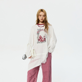 REVAN芮范浪漫小马花边串珠项链长袖 马上红系列 T恤RK10802185