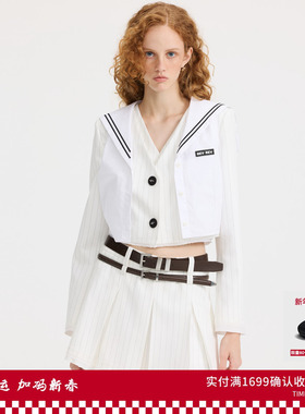 REVAN芮范海军领无袖衬衫条纹西装两件套RL10105199