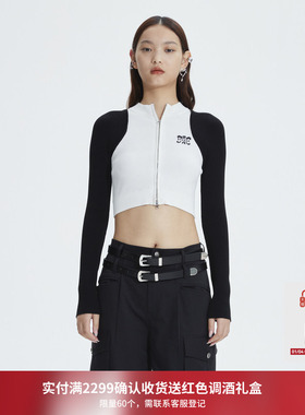 REVAN芮范设计师款高级感拼色短款开衫RN