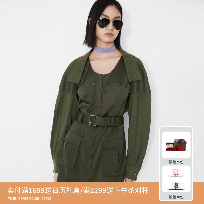REVAN芮范设计师款工装感真两件连衣裙RM71101143图片