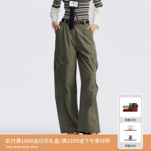 REVAN芮范设计师款百搭薄帆布弯刀工装裤RL71301109