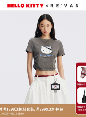 REVAN芮范HelloKitty酷感格纹蝴蝶结T恤RL71001003
