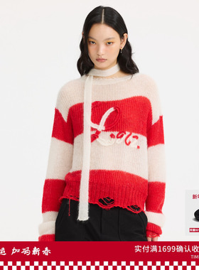 【节日限定】REVAN芮范盘花绣条纹毛衫RL10601130