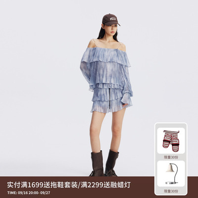 REVAN芮范设计师款薄雾少女风雪纺套装RL72403218