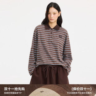 复古学院感做旧POLO衫 设计师款 RL10801236 新品 REVAN芮范2025春季