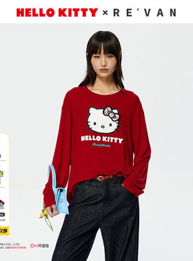 【马上红系列】REVAN芮范HelloKitty魔术贴蝴蝶结T恤RK11001476