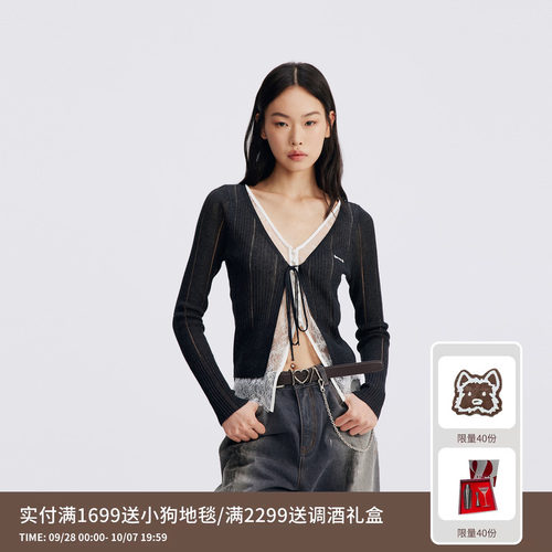 REVAN芮范设计师款质感假两件空调开衫RL72801123