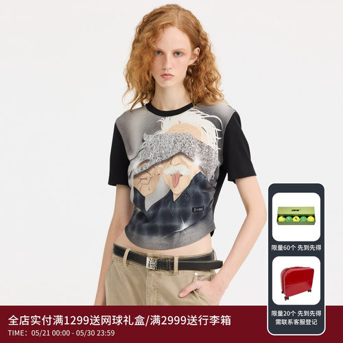 REVAN芮范设计师款趣味爱因斯坦图案T恤RL11001017
