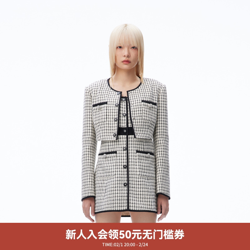 REVAN芮范2023秋季新品设计师款高级感粗花呢小香外套RN70105232
