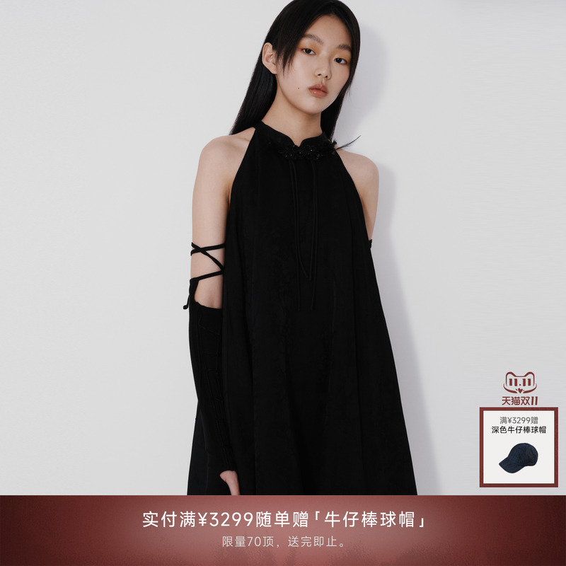 REVAN芮范2024秋季新品设计师款新中式盘扣无袖连衣裙RM71101151