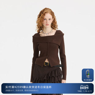 REVAN芮范设计师款质感一字肩假两件毛衫RM90601351