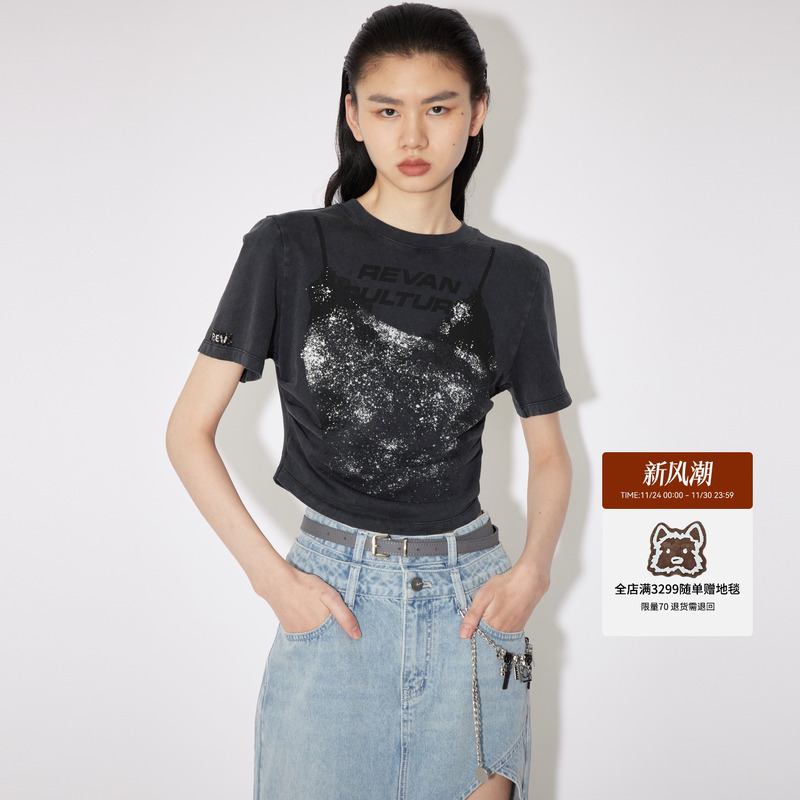 revan设计师短袖灰闺房风