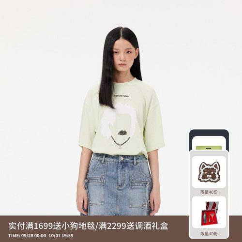 REVAN芮范设计师款玩趣爱因斯坦图案T恤RM11001021