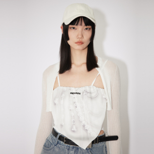 REVAN芮范设计师款 RM30106314 酷感吊带肚兜毛织开衫