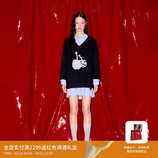 REVAN芮范樱桃系列学院风格 连衣裙RM91101320 纹毛衫