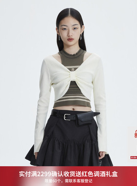 REVAN芮范设计师款复古辣妹风两件套毛衫RN10601199