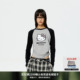 REVAN芮范HelloKitty黑灰插肩袖 马上红系列 T恤RK11001474