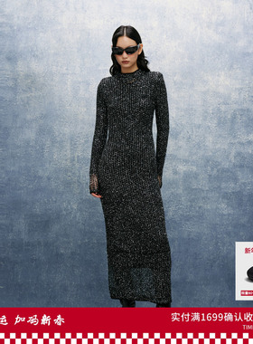 REVAN芮范设计师款奢华感亮闪毛织连衣裙RL11103105