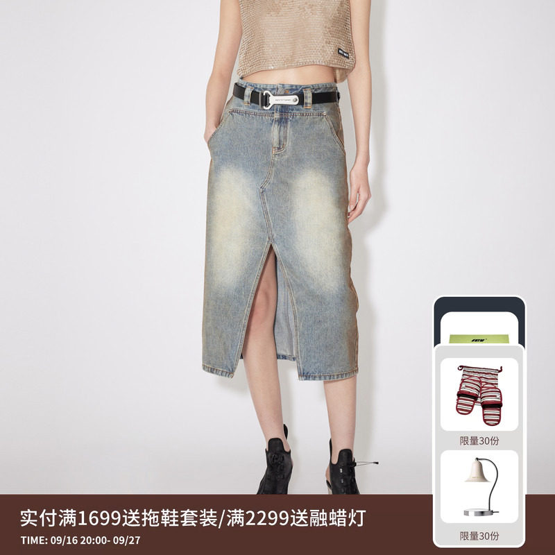 REVAN芮范设计师款美拉德高街风牛仔裙RM31507294										