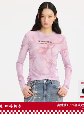 REVAN芮范设计师款幻彩蝴蝶结印花打底衣RL10801089