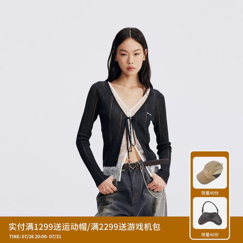 REVAN芮范设计师款质感假两件空调开衫RL72801123