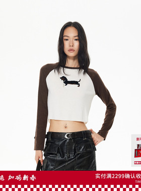 REVAN芮范设计师款萌趣腊肠狗插肩袖毛衫RL90601029