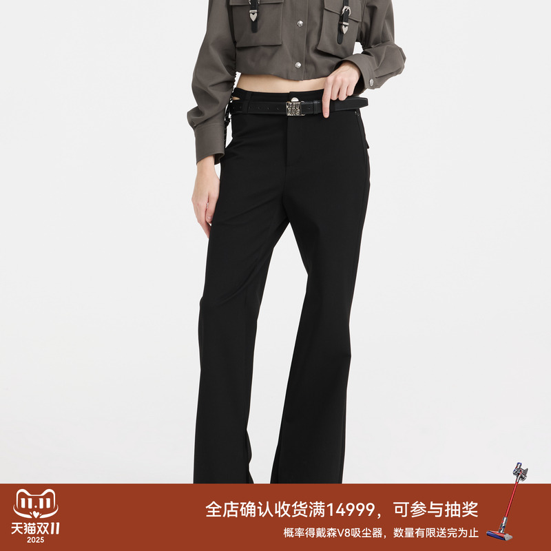 REVAN芮范2025春季新品设计师款质感可拆卸腰链微喇裤RL11301086