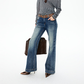 REVAN芮范设计师款 复古竹节纹微喇牛仔裤 RL91302433