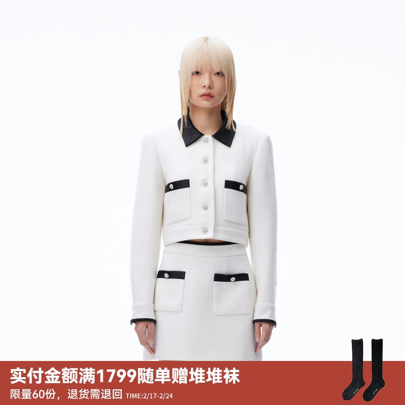 REVAN芮范2023秋季新品设计师款高级感钻扣小香风外套RN70105246